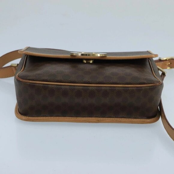 CELINE Macadam Canvas Circle Shoulder Bag Brown - Picture 5 of 15